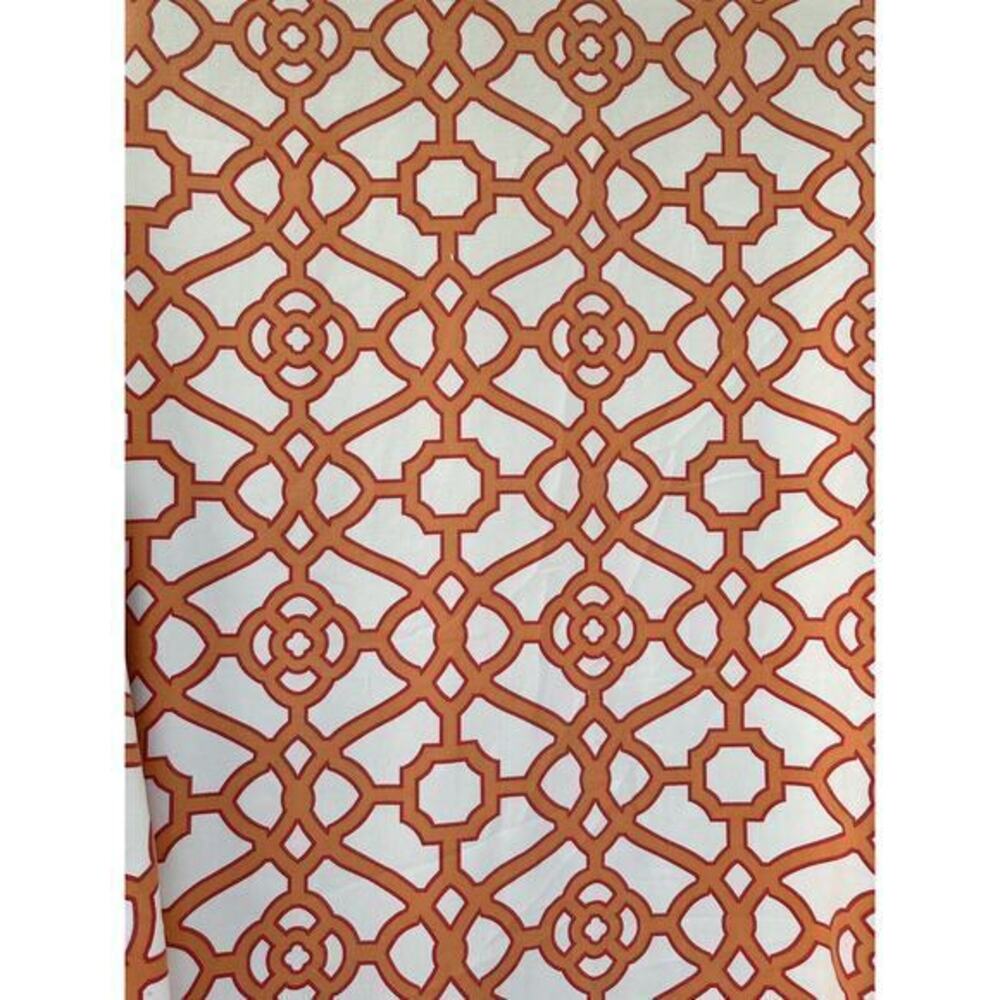 King Duvet Cotton Cream Orange Lattice Chain link MODERN 1 Sham Hand Made